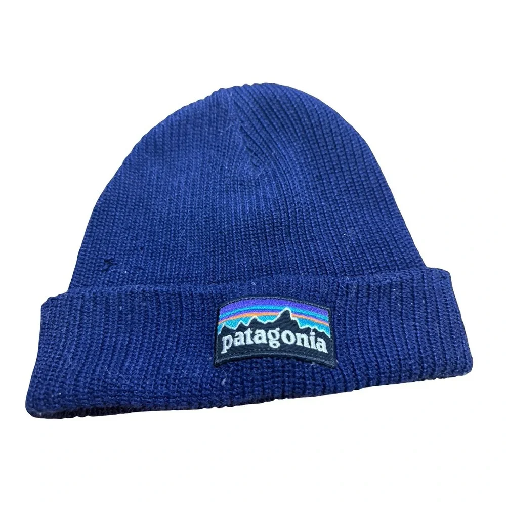 PATAGONIA Big KIDS LOGO BEANIE fits‎ All  Navy Blue